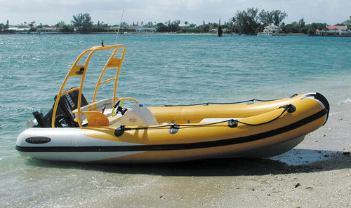 Außenborder-Schlauchboot - Storm 17 - Aquascan Inc - halbstarr / mit Seitenkonsole / Glasfaser