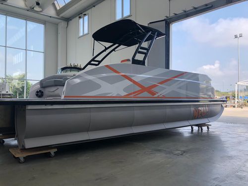 Außenborder-Pontonboot - Starlounger 7.5 - Swiss-Boats AG - elektrisch / zweimotorig / Open