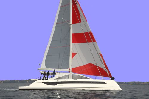 Katamaran-Segelyacht - Class 6 - O-Yachts - für Kreuzfahrten / 3 Kabinen / mit offenem Heck