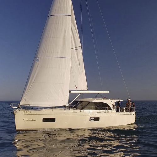 Hochseefahrten-Segelboot - 42.1 - ALBATROSS YACHTS - mit geschlossenem Cockpit / Bugspriet / mit Doppelsteuerrad