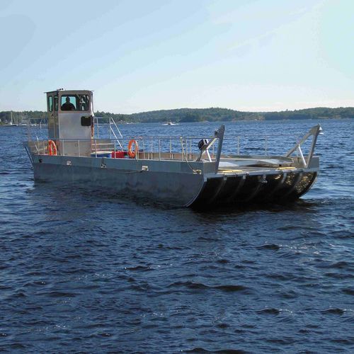 Arbeitsfrachtkahn-Berufsschiff - Vehicle Ferry 45' - Stanley Aluminum Boats - Außenborder / Aluminium
