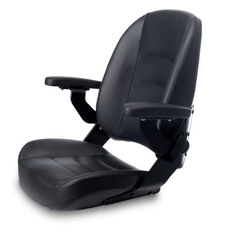 Bootsitz - COMMANDER BLACK - Shockwave Seats - mit Armlehnen / 1 Platz / schwarz