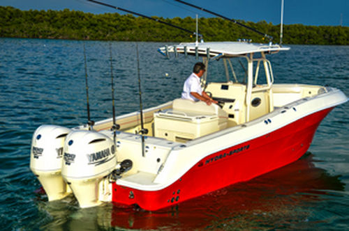 Außenborder-Konsolenboot - 3000 CC - HydraSports Custom Boats - zweimotorig / Sportfischer / T-Top