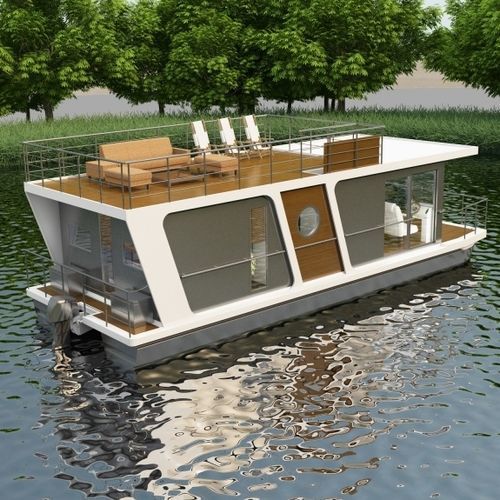 Außenborder-Hausboot - INDEPENDENT 12M - Waterbus S.C. - Diesel / zweimotorig / max. 12 Personen