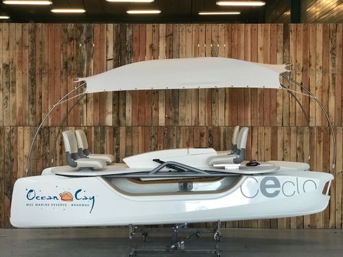 Tretboot / 4 Plätze - Cruise - CECLO - Glasfaser / mit elektrischem Antrieb / mit Sonnendeck