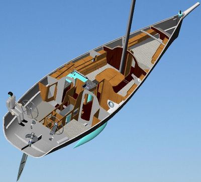 Segelboot für sportliches Fahrtensegeln - Elf-1238 - Uniworkboats SIA - 3 Kabinen / 2 Kabinen / Bugspriet