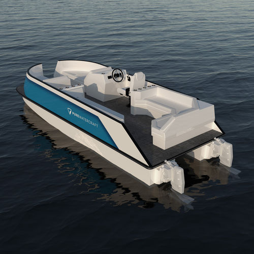Außenborder-Pontonboot - Pure Watercraft - elektrisch / zweimotorig / Open