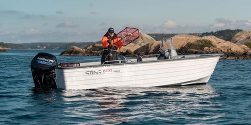 Außenborder-Konsolenboot - 600 PRO - Sting Boats Europe - mit Seitenkonsole / für die Fischerei / max. 8 Personen