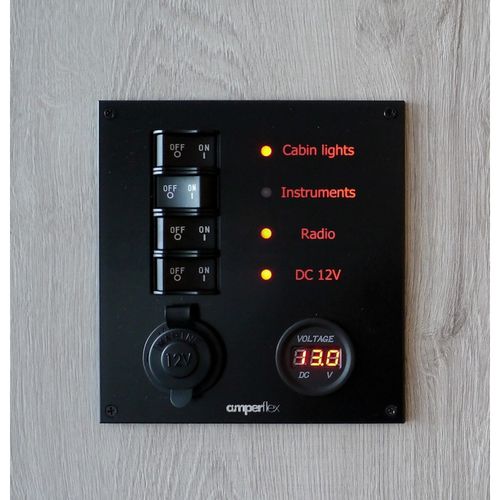 Schalttafel für Boot - BP04RVC - amperflex - Strom / LED / mit USB-Anschluss