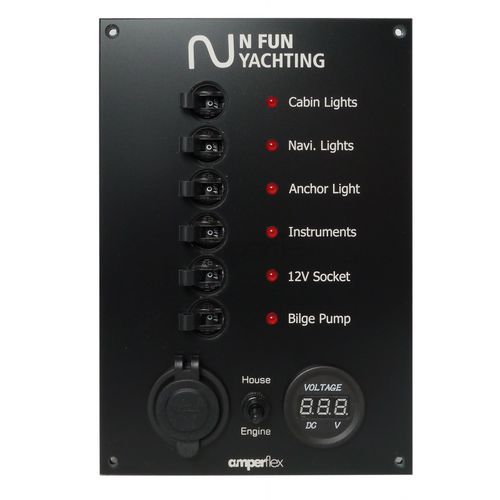 Schalttafel für Boot - BS06HUVS - amperflex - Strom / LED / mit USB-Anschluss