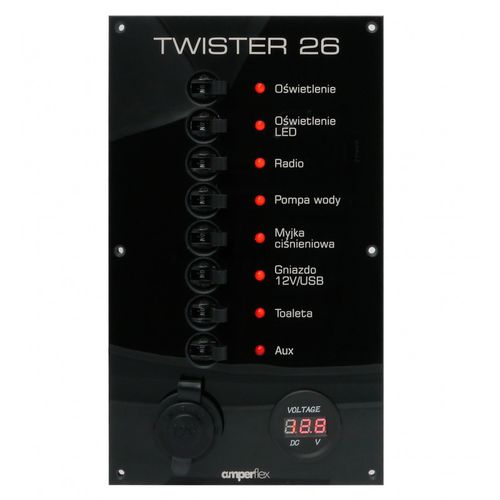 Schalttafel für Boot - BS08HCV - amperflex - Strom / LED / Voltmeter auf