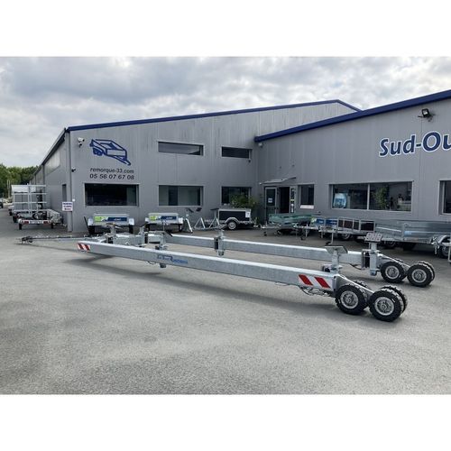 Anhänger für Materialumschlag - SUD OUEST REMORQUES - für Boot / mit Auflagen / hydraulisch
