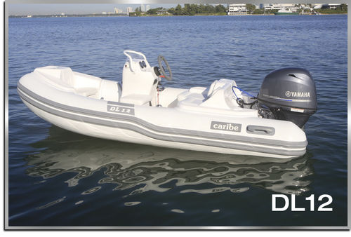 Außenborder-Schlauchboot - DL12 - Make Sense Marine Corp DBA Caribe Nautica - halbstarr / mit Seitenkonsole / max. 5 Personen