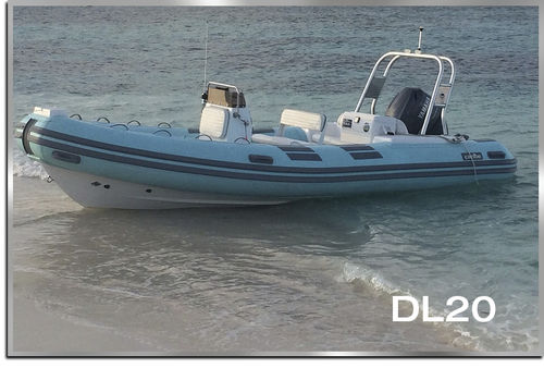 Außenborder-Schlauchboot - DL20 - Make Sense Marine Corp DBA Caribe Nautica - halbstarr / mit Mittelkonsole / max. 12 Personen