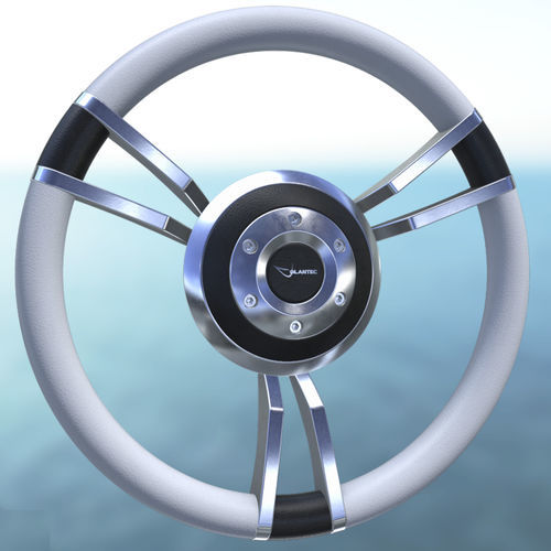 Motorboot-Lenkrad / Edelstahl - SWSS0100 - Volantec OOD - Aluminium / mit Lederbezug / traditionell