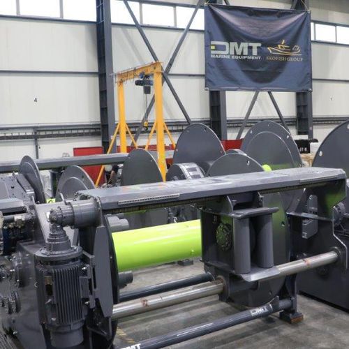 Winde für Fischereischiffe - Fly Shoot - DMT MARINE EQUIPMENT SA - Netz / elektrisch / Einzeltrommel