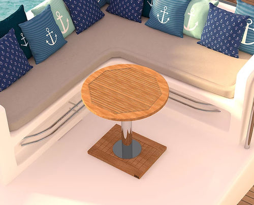 Tisch für Boot - Opal T - Mia Marin - einstellbar / Teakholz