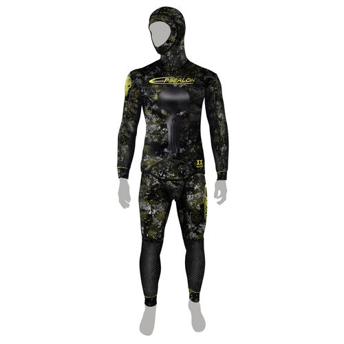 Nassanzug zum Speerfischen - Tactical Stealth - EPSEALON - Langarm / einteilig / mit Kopfhaube