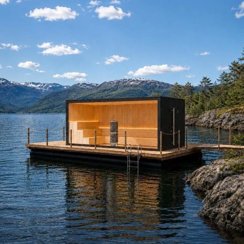 Finnische Sauna - BLUET FLOATING SOLUTIONS - Holz