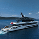 Megayacht für Kreuzfahrten / Raised Pilothouse / senkrechter Bug