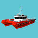 Arbeitsboot Berufsschiff / Katamaran / Innenborder / Aluminium