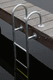 Pontonleiter / festinstalliert / zum Baden / Aluminium