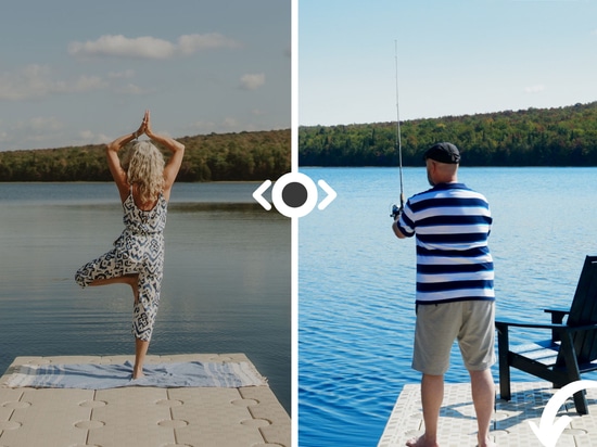 Yoga oder Angeln am Schwimmdock?