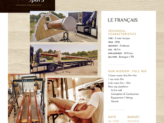 Traditionelle Handwerkskunst: Woodspars restauriert die Takelage der dreimastigen Bark "Le Français"