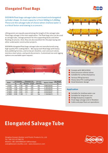 Elongated Float Bag Salvage Tube