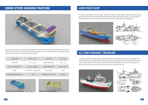 50000 STERE MARINE PASTURE - 49M FEED SHIP - 52.15M FISHING TRAWLER