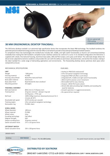 E38-76A31D Ergonomic Desktop Trackball