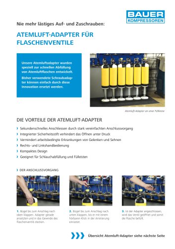 Atemluft-Adapter für Flaschenventile, Zubehör-Übersicht