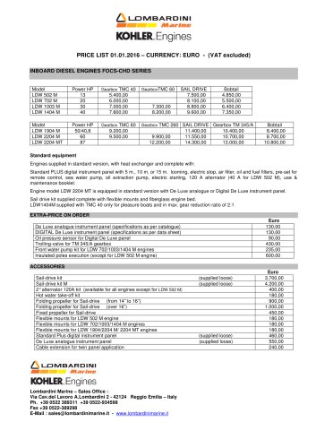 INBOARD DIESEL ENGINES FOCS-CHD SERIES