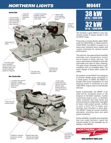 M944T: 38-32 kW Northern Lights marine generator set