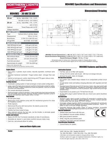 M944W3: 30-26 kW Northern Lights marine generator set