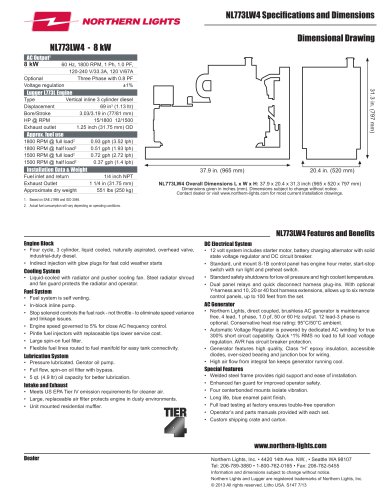 NL773LW4 Specification Sheet