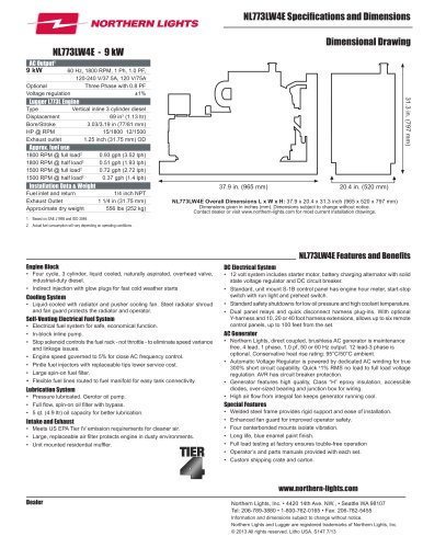 NL773LW4E Specification Sheet