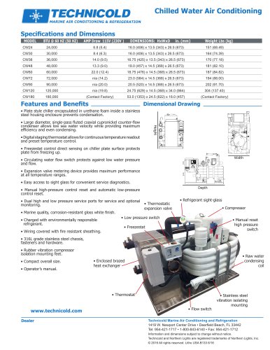 Technicold Chilled Water Air Conditioning Specification Sheet