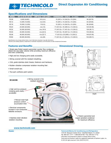 Technicold Direct Expansion Air Conditioning Specification Sheet