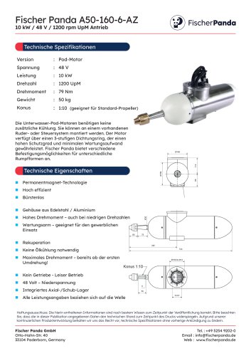 10 kW Pod E-Motor 48 V (1200 UpM)