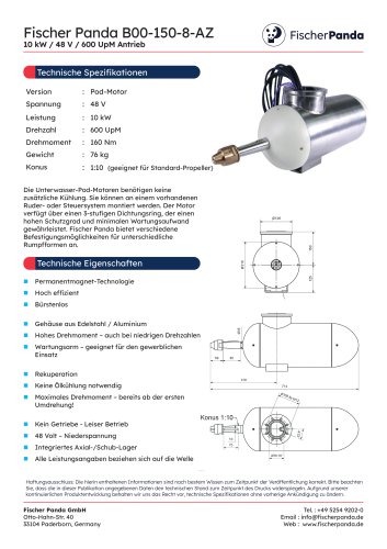 10 kW Pod E-Motor 48 V (600 UpM)