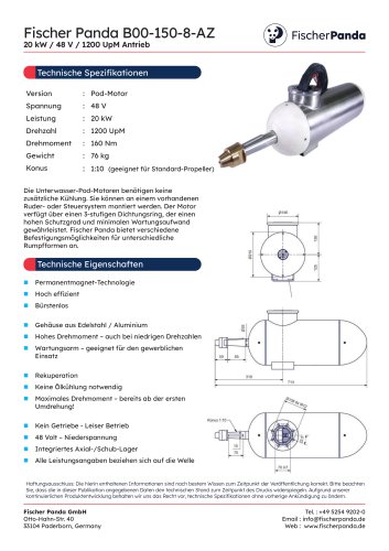 20 kW Pod E-Motor 48 V (1200 UpM)