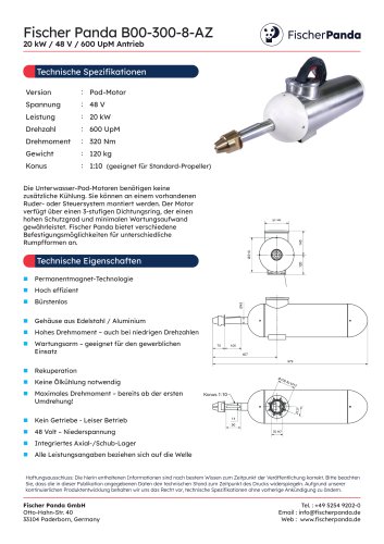 20 kW Pod E-Motor 48 V (600 UpM)