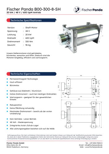 20 kW Shaft E-Motor 48 V (600 UpM)