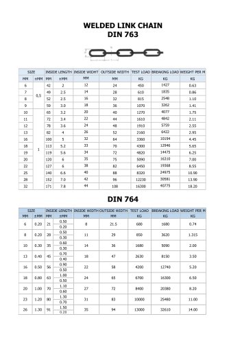 WELDED LINK CHAIN DIN 763