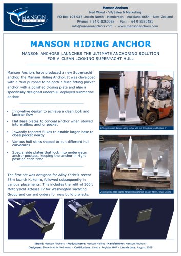 The Manson Hiding anchor launch