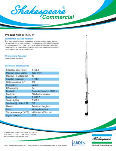 9000-H 8m SSB Two-Piece Antenna