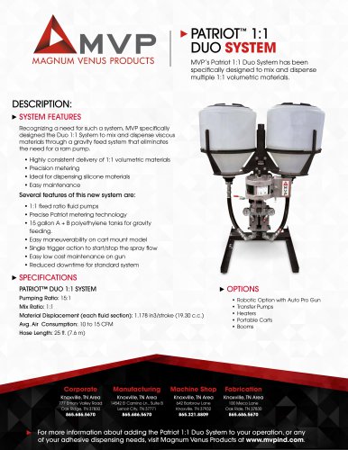 PATRIOT&trade; 1:1 DUO SYSTEM