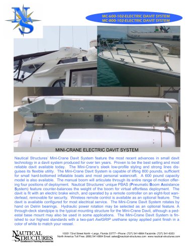 MC-600/MC-800 ELECTRIC DAVIT SYSTEM