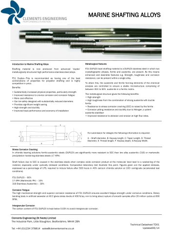 MARINE SHAFTING ALLOYS